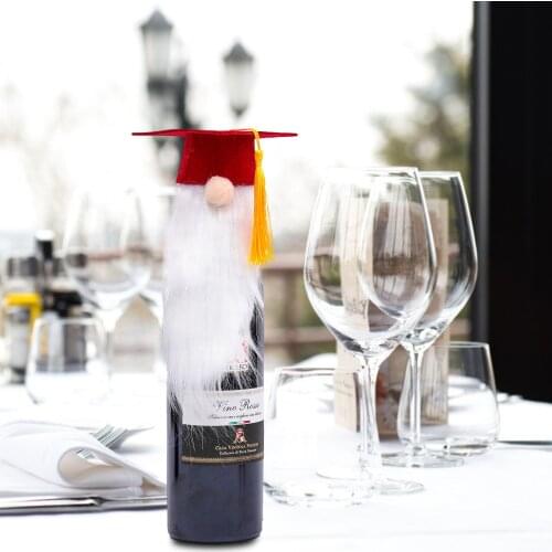 2021 New Graduation Season Long Beard Doctor Hat Red Wine Cap Creative Party Atmosphere Decoration Nordic Style Wine Bottle Cap