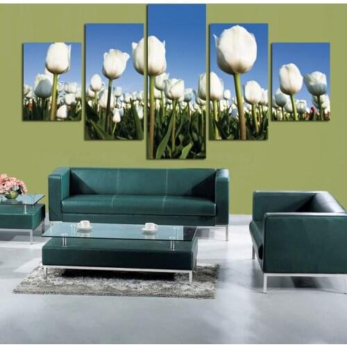 Canvas Prints Poster Home Wall Artwork 5 Pieces Flowers Painting for Living Room Decoration Pictures Cuadros Modular Framedwork