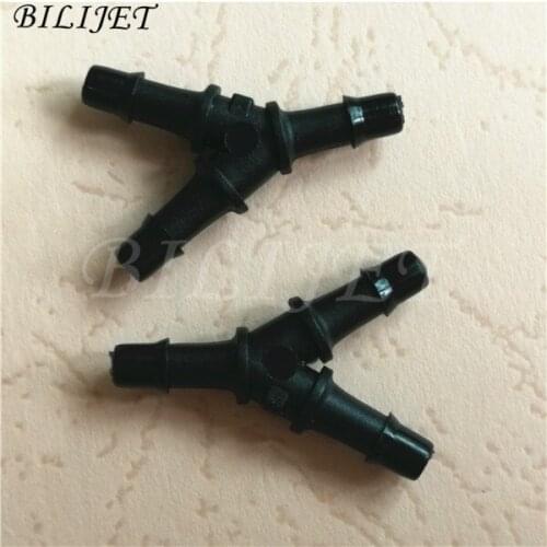 Large format printer plastic ink tube connector Y shape for Eco solvent UV plotter ink pipe connector 3X2MM 4X3MM 6X4MM 50pcs