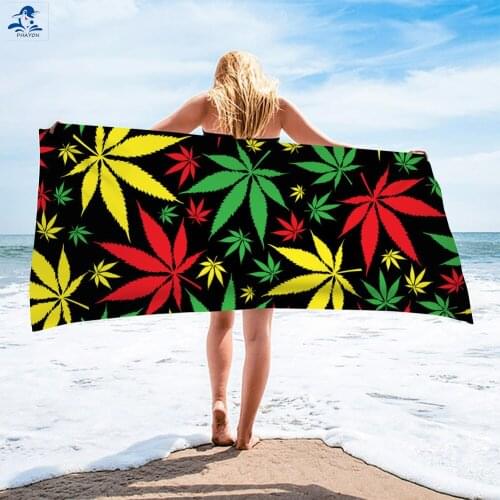 PHAYON Maple Leaf Print Beach Towel Large for Kids Men Women Microfiber Bath Towel for Swim Spa Travel Yoga Sports Camping Towel