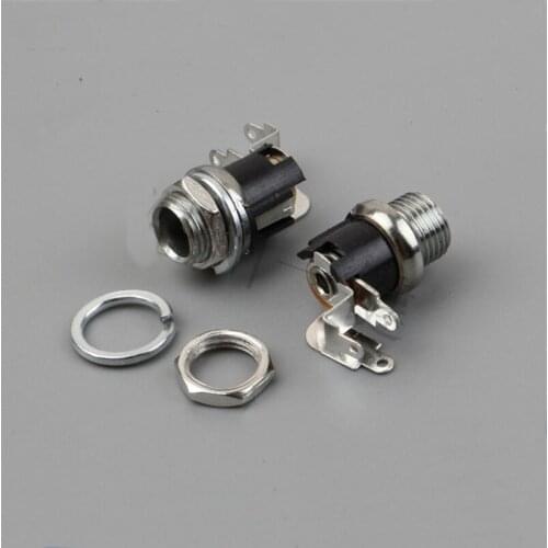 2pcs DC power socket 5.5x2.5MM power connector screw metal head with nut