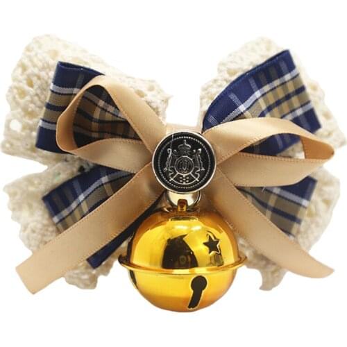 Adjustable Pet Puppy Collar Bells Harness Necktie Dog Cat Bow Tie Bell Dog Kitten Collar Bells Necklace For Small Dog Chihuahua