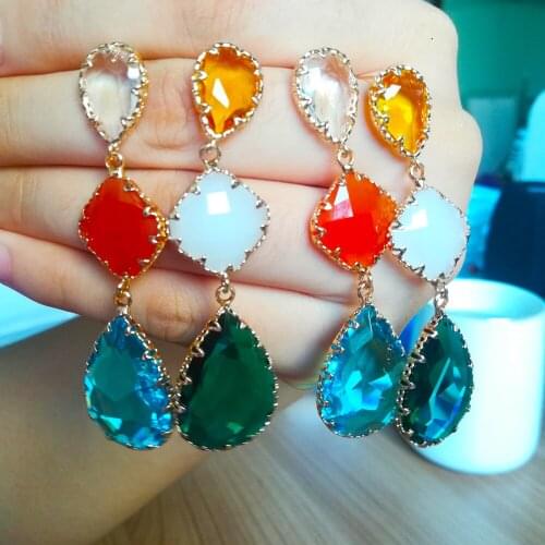 Luxury Shiny Clear Crystal Dangle Earrings for Women Bridal Wedding Party Occasion Top Shiny Cubic Zircon Jewelry 2020