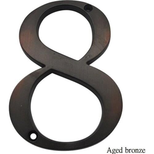 Aged Bronze 101mm House Number House Door Address Number Digits Zinc Alloy Screw Mounted Big Door Address Sign #8