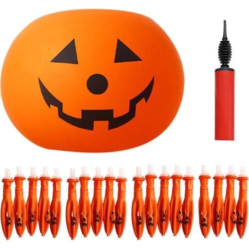 Halloween LED Light Up Balloons Orange Pumpkin Lantern Glow In The Night Party Holiday Supplies For Courtyard Garden Lawn