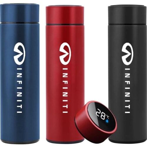500ML Stainless Steel Thermos Bottle Cup Temperature Display Vacuum Flasks For Infiniti FX35 Q50 Q70 Q30 ESQ QX50 Q50L QX60 QX70