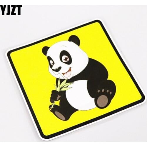 YJZT 14CM*14CM Cartoon Fun Animal Panda Car Sticker Decal Graphical PVC 13-0943