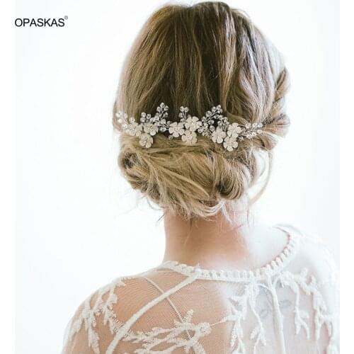 Crystal Flower Hairpin Headdress Comb Back Comb Hair Accessories Bridal Wedding Hair Decoration 3pcs PT PT