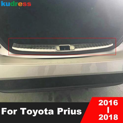 For Toyota Prius 2016 2017 Stainless Steel Inner Rear Trunk Bumper Cover Trim Tailgate Door Sill Plate Car Styling Accessories