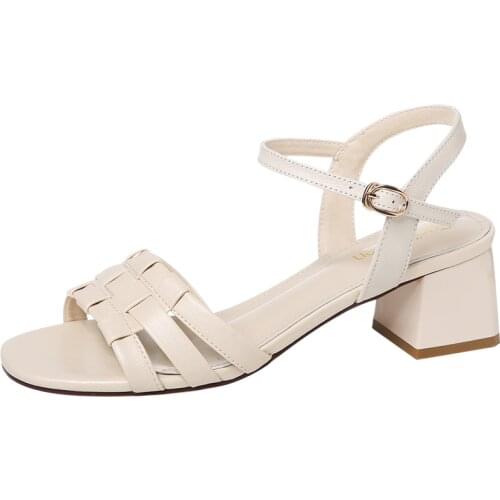 Woman Shoes Guciheaven New Open-Toe Thick-Heeled Sandals One-Line Buckle Solid Color Waterproof Platform