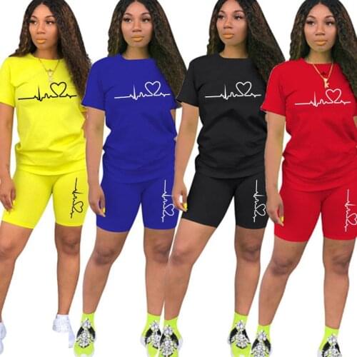 Summer Two Piece Set Women Letter t Shirt and Shorts Tracksuit O-Neck Casual Short Sleeve Joggers Outfit for Woman Clothing
