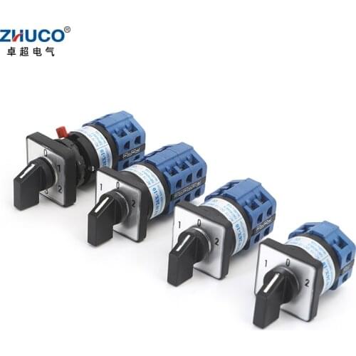 ZHUCO SZW26/LW26-10 10A On-Off-On Changeover Selector Universal Rotary Power Knob Selection Cam Switch D101.1 D202.2 D303.3