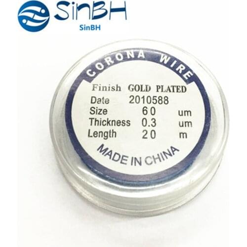 1 X Long Life Grade A Quality 20 Meters/Roll Gold Plate 0.06mm Charge Corona Wire For Konica For Xerox For Canon ForKyocera