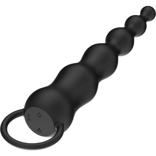 10 Frequency Silicone Beads Vibrating Massager Plug Pleasure Vibrator Butt Stimulation Adult Sex Toys for Women Men