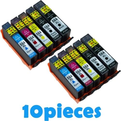 10pcs XiongCai compatible Ink Cartridges For HP 564 5510 5511 5515 5520 5525 6510 6515 6520 7510 7515 printer For HP564 XL 546XL