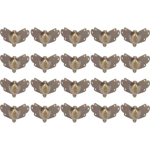 20pcs Decorative Antique Brass Golden Silvery Jewelry Wine Gift Box Wooden Case Chest Edge Cover Corner Protector 43*26*33mm