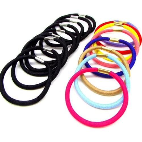 200 Hair Elastics Hair Ties No Crease Ponytail Holders with metal clamp for gluing items 4.5mm (200 Hair Elastics--Rainbow)