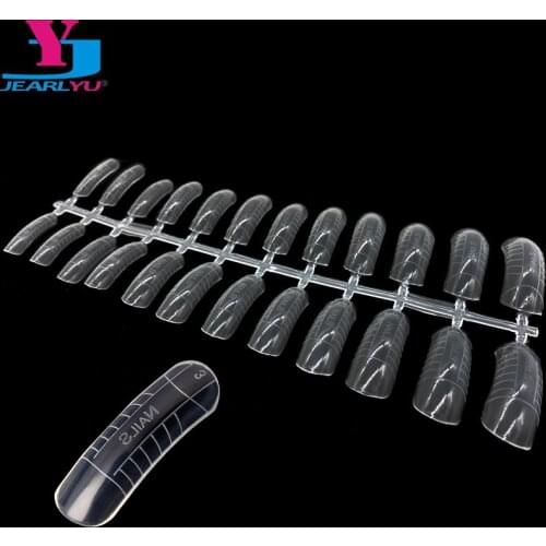 24pcs New Design 576 Art Tips Fake Nails Clear French Full Cover False Nail Jelly Acrylic Mold With Scale Professional Tool