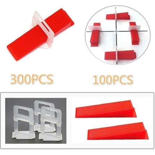 400pcs PE Plastic Tile Flat Leveling System Spacers Straps Clips Device Wall Flooring Tiles Kits For Perfect Tile Tool Tile Home