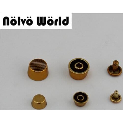 500pcs 10pcs 11mm 8mm old gold cover rivet Head Copper Feet Solid Rivets Fasteners High Quality Leather Crafts Bags shoes Stud