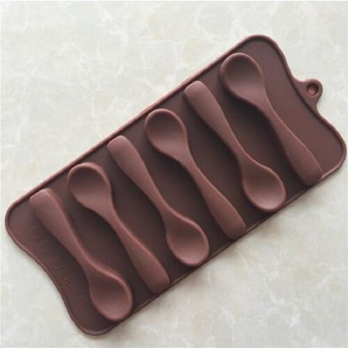 6-spoon soup spoon silica gel Chocolate Mold ice lattice mold XG088