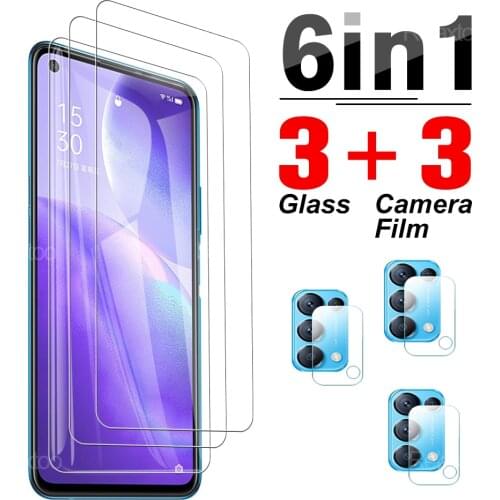 6IN1 Camera Film+Safety Glass For Oppo Reno5 5G/4G F Find x3 Full Cover Screen Protector For Reno 5 Lite Reno5F Protective Glas