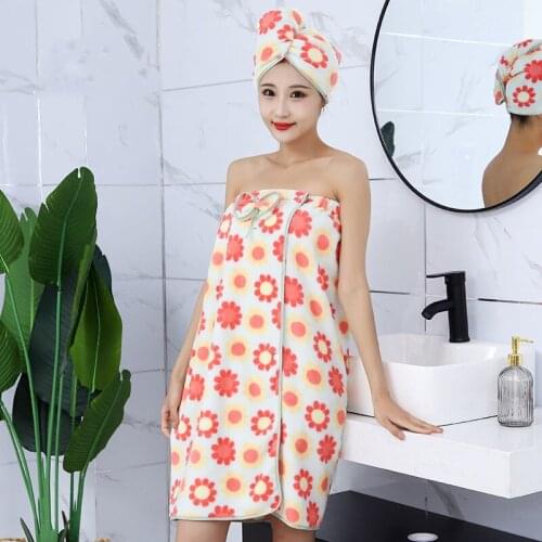 Towelling Bathrobe Bathroom Soft Microfiber Magic Absorbent Towel Beach Bathrobe Towels for Women Quick- Dry Bath Towel Set