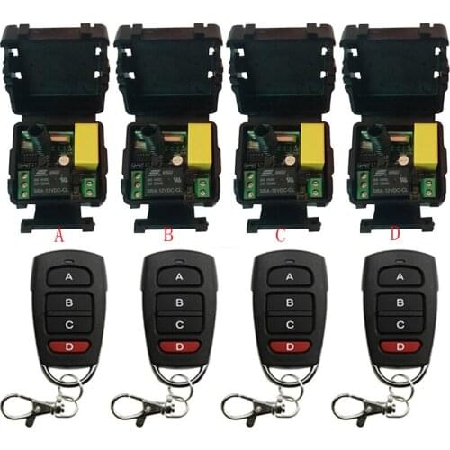 AC 220 V 1 Channel 1CH RF Wireless Mini Switch Relay Receiver Remote Controllers For Light switch With Waterproof Transmitter