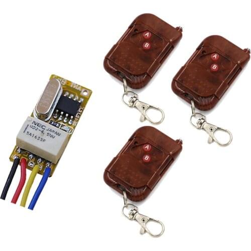 DC 3.5-12V Wireless Remote Control Switch Wireless Remote Switch Power LED Lamp Controller Micro Relay Receiver Transmitter