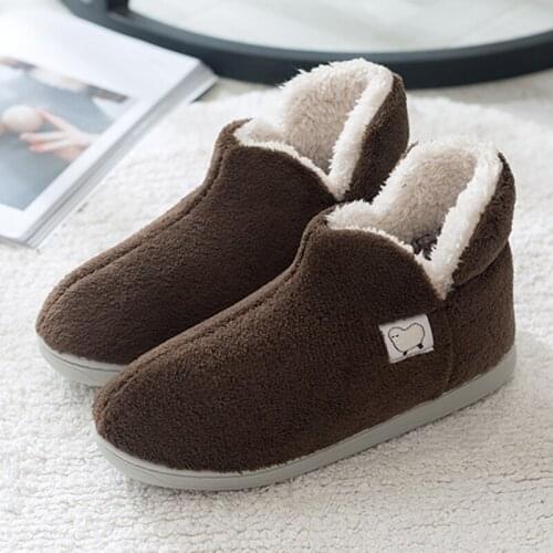 Plus Velvet Cotton Slippers Women Winter Indoor Warmth Home Slippers Cotton Shoes Men Plus Size 36-45 Men Slippers