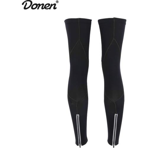 DONEN Fleece leg warmers cycling warmers with reflective zipper unisex leg warmers for winter Bike Leggings
