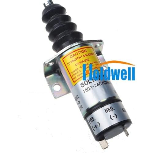 Holdwell Stop Solenoid Valve 366-07198 1502-24C7U2B2S1 with Bracket 2 Pins 24V for Lister Petter