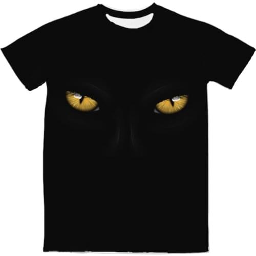 REAL American US SIZE Eye of the Panther Custom Made Sublimation Print Mens Clothing Top T-Shirt