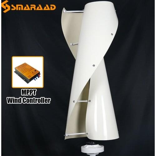 Hot Sale Free Energy 400W 12V 24V 48V Vertical Axis Wind Turbine Generator With Permanent Magnet Generator and MPPT Controller