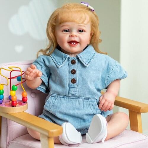 60Cm Reborn Cute Girl Yannik Version Doll With Rooted Hair Toddler Popular Soft Plush Toy Body High Quality Doll