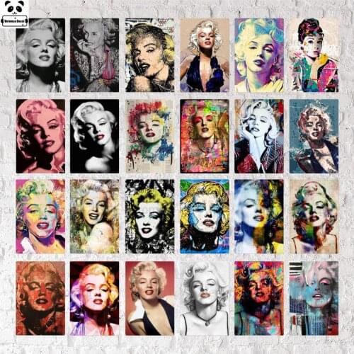 Marilyn Monroe&Audrey Hepburn Vintage Metal Poster Plaque Tin Sign Metal Wall Decor Man Cave Club Living Room Metal Signs