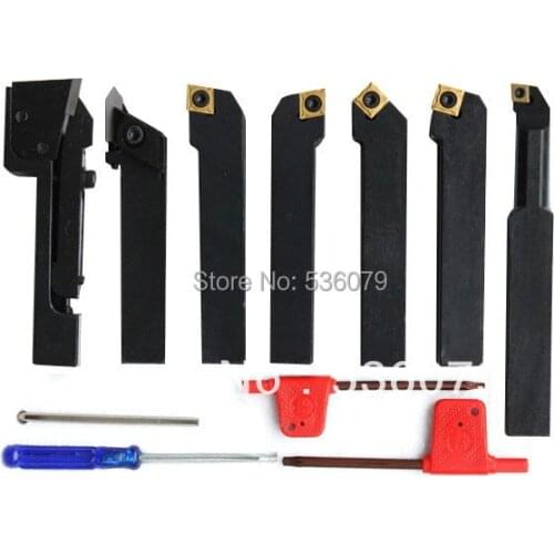 14mm 7pcs/set tincoated indexable carbide turning tool set for CNC machine, Tincoated cutting tool set, best quality in China