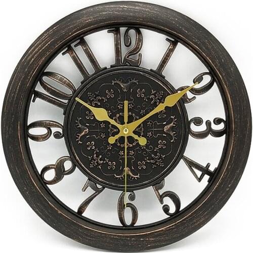 Vintage PVC Wall Clocks Roman Number Design Silent Room Home Decor Watches Large Silent Quartz Rustic Wall Clock