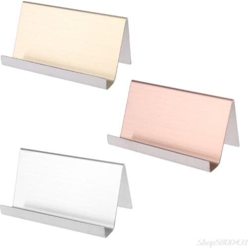 Stainless Steel Business Name Card Holder Display Stand Rack Desktop Table Organizer 3 Colors O16 20 Dropshipping