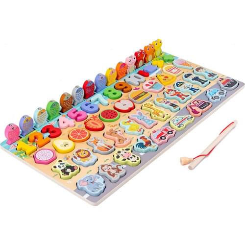 Montessori Educational Wooden Toys for Kids 2 to 4 years old Montessori Board Math Fishing Educational Toys 2 years Baby Toys