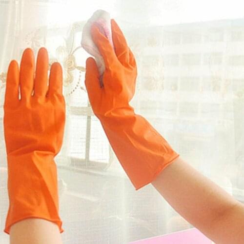 Kitchen Cleaning Dishes Gloves Hands Protect rubber Velvet Warm Laundry Washing Longer Durable Rubber Latex Gloves Housework