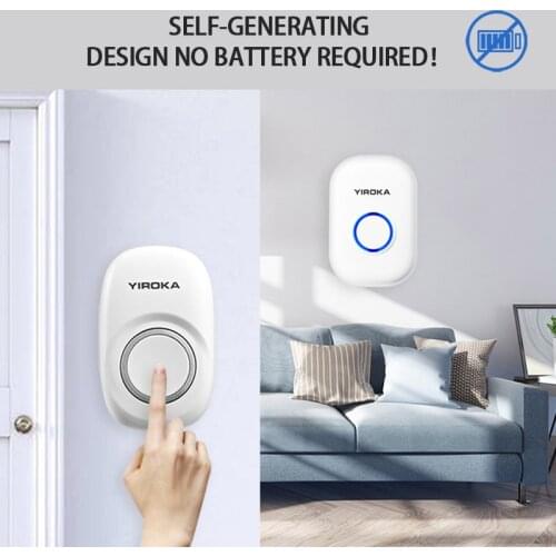 Self Power Waterproof Wireless Doorbell Kit Door Chime With PIR Plug-in Receiver 58 Melodies CD Quality Sound Home Accessories