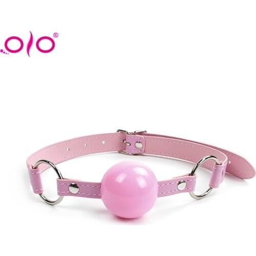 OLO Couple Silicone Gag Ball BDSM Bondage Restraints Open Mouth Breathable Sex Ball Harness Strap Gag for Women Accessories