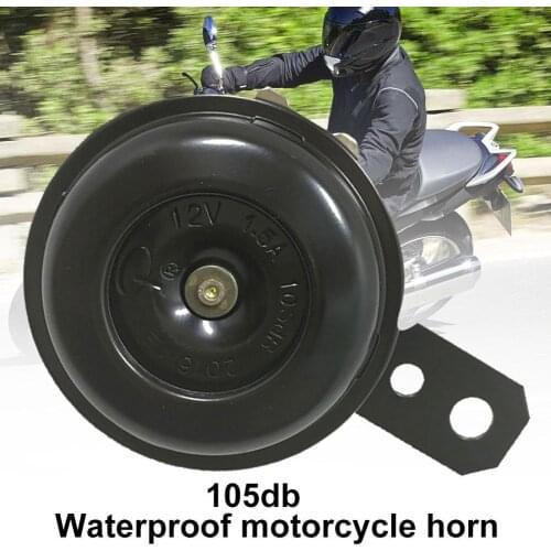 Universal Motorcycle ATV Electric Horn 12V 105db Waterproof Round Loud Speaker