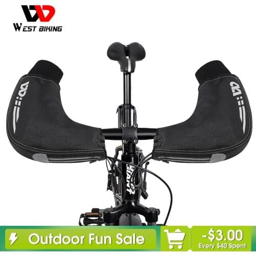 WEST BIKING Winter MTB Bike Handlebar Gloves Cycling Men Women Mountain Bike Bar Gloves Hand Muffs Bike Mittens Bicycle Gloves