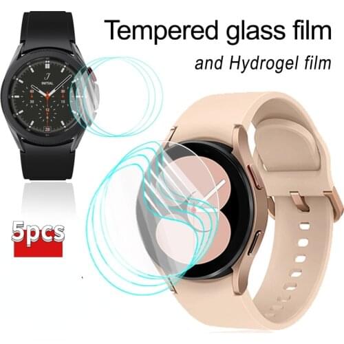 5pcs Tempered Glass Cover for Samsung Galaxy Watch 4 Classic 42 46mm Screen Protector Film for Samsung Galaxy Watch 4 40 44mm