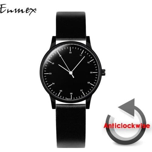 2019 Enmex handsome lady stylish wristwatch Brief vogue simple stylish with Black and white face steel band quartz fashion watch