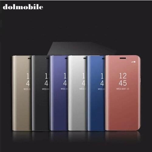 10pcs Luxury Mirror Clear View Case for Samsung Galaxy Note 8 Note8 Phone Cover Plating Base Vertical Stand