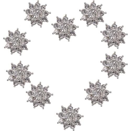 10x Rhinestone Buttons Flatback Embellishment Scrapbooking Card Making