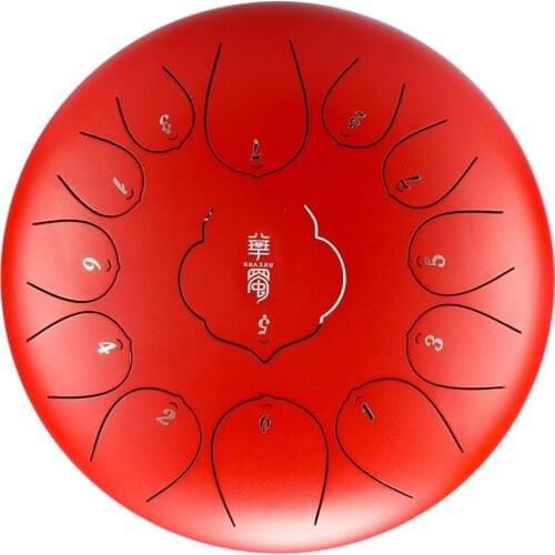 12 inch 13-Tone Steel Tongue Drum Mini Hand Pan Drums with Drumsticks Percussion Musical Instrument for relaxation yoga practice